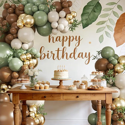Sage Green Brown Balloon Arch Kit - Image 5