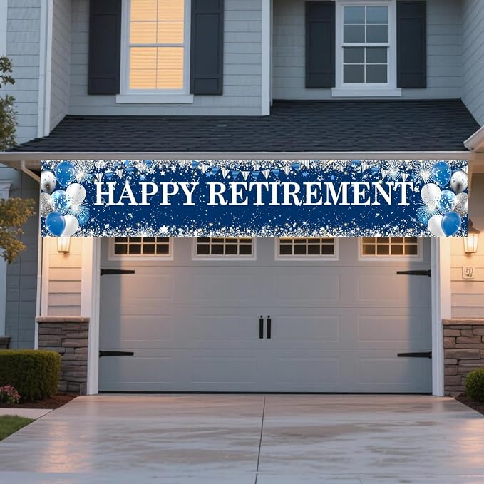 Blue Silver Happy Retirement Banner - Image 7