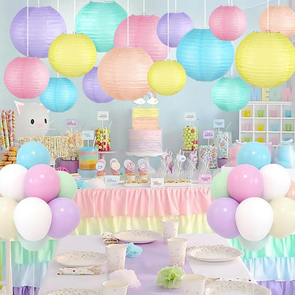15-Pack Pastel Classroom Decor, Hanging Paper Lanterns - Image 4