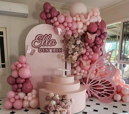 MEBAY Retro Rose Baby Pink Champagne White Sand Balloons Garland Arch Kit - Image 6