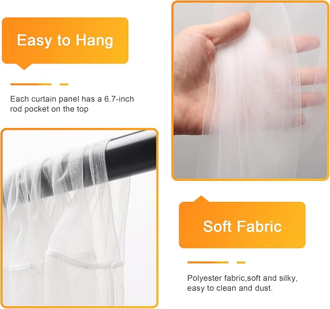 Fomcet Tulle Backdrop Curtains - Image 3
