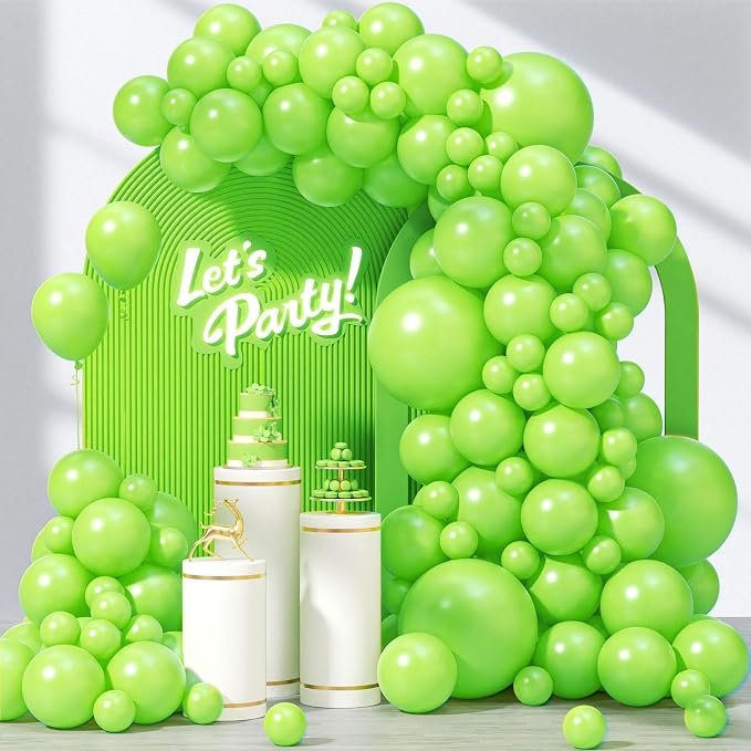 Awenztech 122pcs Lime Green Latex Balloons in 18 12 10 5 inches | Baby Shower by Awenztech