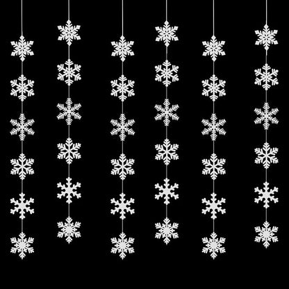 Snowflake Snow White-Silver Christmas Party-Decorations Garland - Image 2