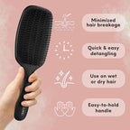 Lily England Curly Hair Brush - Pain-Free Detangling & Styling Brush With Flexible Bristles for Wet & Dry Hair - Easy to Hold for 3c to 4c Hair, Black