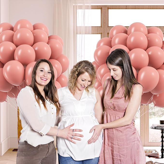 Dusty Pink Balloons 12 inch, Dusty Rose Latex 50pcs Party Balloons | Boho - Image 5