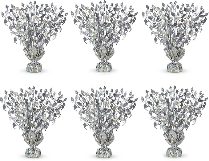 PMU 6 Pcs Silver Graduation Balloon Weights, Graduation Centerpieces by PMU