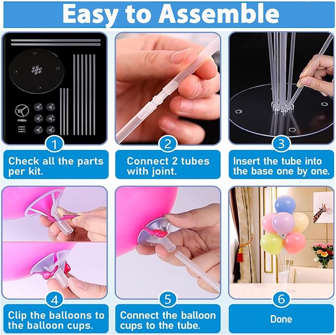 8 Pack Balloon Stand Kits, Fenxyo Balloon Sticks Holder - Image 6