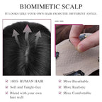 VERNA Real Human Hair Topper, 10 Inch 100％ Human Hair Toppers for Women with Thinning Hair, Large area Coverage Natural Black Hairpiece Wiglet for Daily Wear(8 * 11)
