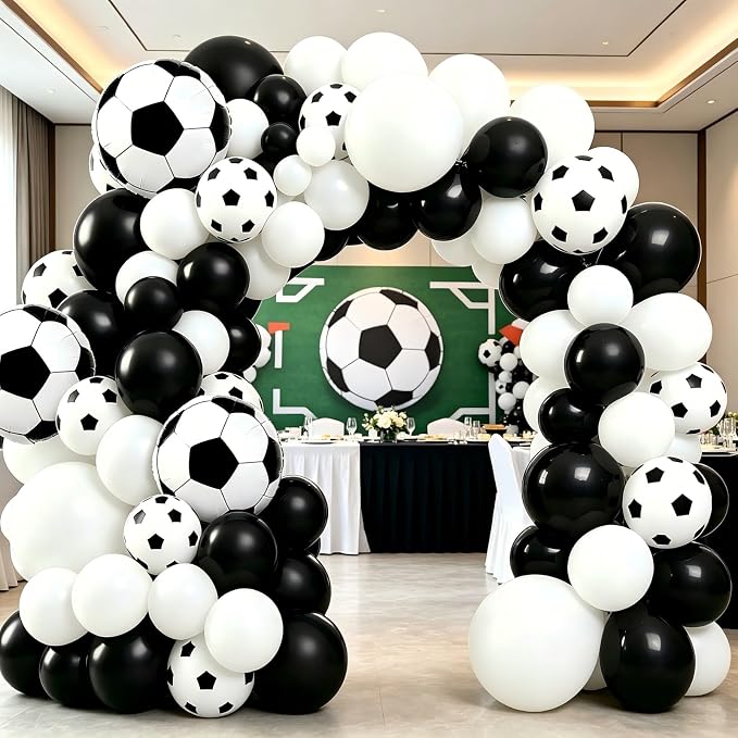 Soccer Party Decorations, Soccer Balloon Garland Arch Kit | Black White by Unknown