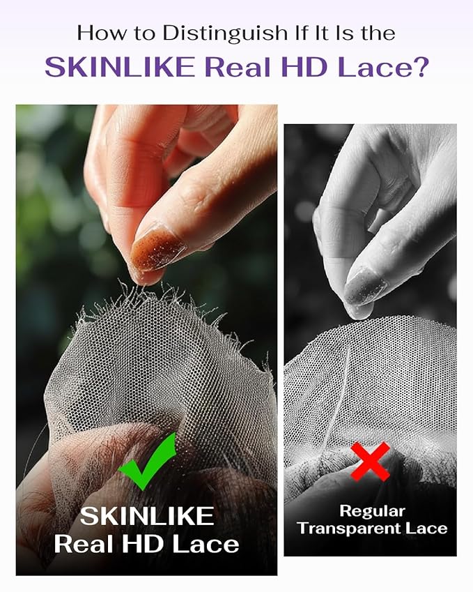 13x6 SKINLIKE Real HD Lace Frontal Wig, 180% Density Ultra-fitted 0.10mm Thin Invisible HD Lace Wig Pre-plucked Hairline Bleached Knots Virgin Human Hair Wigs Body Wave 24 Inch
