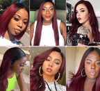 30 32 34 Inch Ombre Human Hair Bundles 1B99J Straight Bundle Niegmeag Brazilian Virgin Remy Hair Extensions 2 Tone Black and Burgundy Straight Bundle 150g