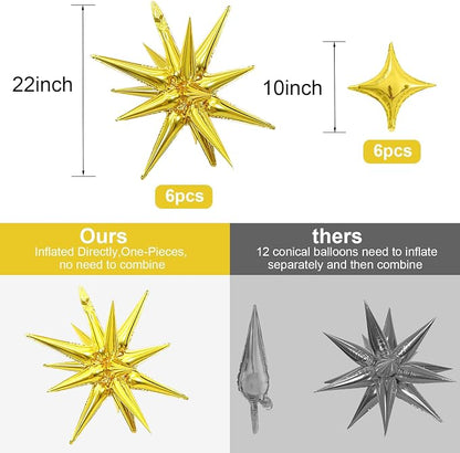 HILAVO 12PCS Gold Star Balloons - Image 6