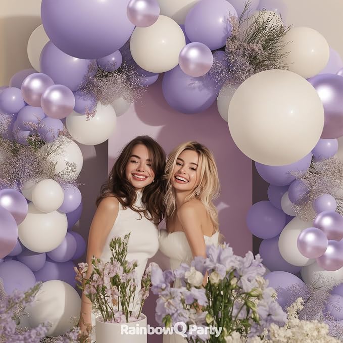 RainbowQ 165 Pcs Light Purple Balloons Arch Kit Different Sizes Garland | - Image 5