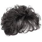 5.1'' Black Hair Toppers for Women, Curly Synthetic Hair Topper with Bangs, Breathable Fluffy Clip-in Natural Wig Toppers, Thinning/Loss, For Thin