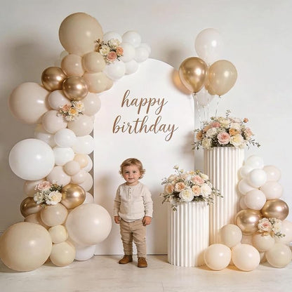 White and Gold Balloon Arch Kit - Image 3