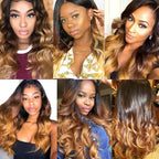 28 30 32 Inch Ombre Bundles Human Hair 4/27 Body Wave Bundles Niegmeag Brazilian Virgin Remy Hair Extensions Double Weft Soft and Silky Ombre Honey Blonde Bundle Hair Weave