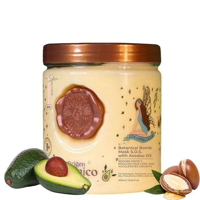 Ritual Botánico Keratina Orgánica | Treatment to Straighten, Repair and Relax Hair | Natural, Organic & Vegan | Product of Colombia | Mascarilla Bomba, 400 ml/13.52 Fl Oz