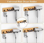 Tindbea Hair Dryer Holder Curling Iron Holder Flat Iron, Blow Dryer Holder Wall Mount, 3 in 1 Bathroom Hair Tool Organizer Rack for Universal Dryer, Cherry Matte Black