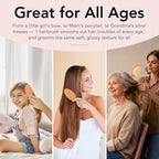 Handmade Boar Bristle Hair Brush for Women Girls with All Hair Types - Restore Natural Shine for Frizz Control At-Home Salon Treatment to Smooth, Detangle and Add Volume for Thin Hair