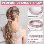 6Pcs Silk Hair Ties Small 22 Momme 100% Pure Mulberry Silk Scrunchies for Women Girls Thin Skinny Hair Sleep Scrunchies No Damage(Color 08)