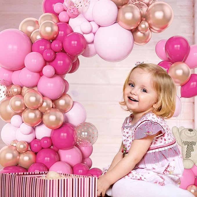 Amandir 153pcs Pink Balloon Garland Arch Kit Different Sizes | 18 12 10 5 inch - Image 5