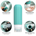 16 Pack Travel Bottles for Toiletries, Leakproof Travel Containers for Toiletries, TSA Approved Silicone Travel Accessories Squeezable Refillable 3oz for Shampoo Conditioner Lotion