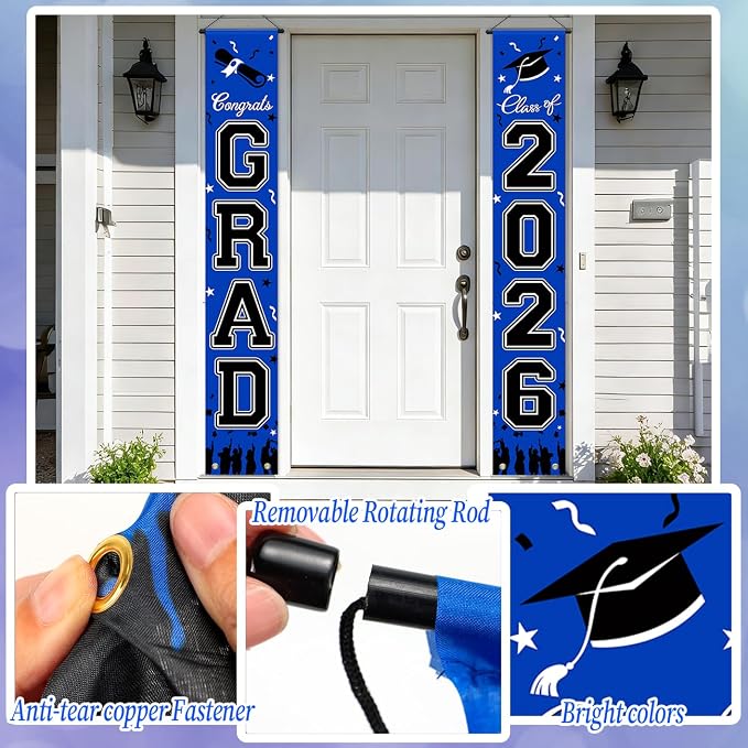WOHOHOHO 23Pcs Graduation Decorations 2026 Set, Class of 2026 Backdrop - Image 5