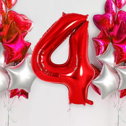 Red Number 14 Balloons, 40 Inch Big Large Foil Number Balloons, Jumbo Giant - Image 6