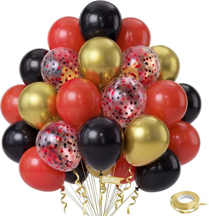 Black Gold Red Balloons, Baby Shower, Anniversary, Graduation, Wedding Party by GoldenParty