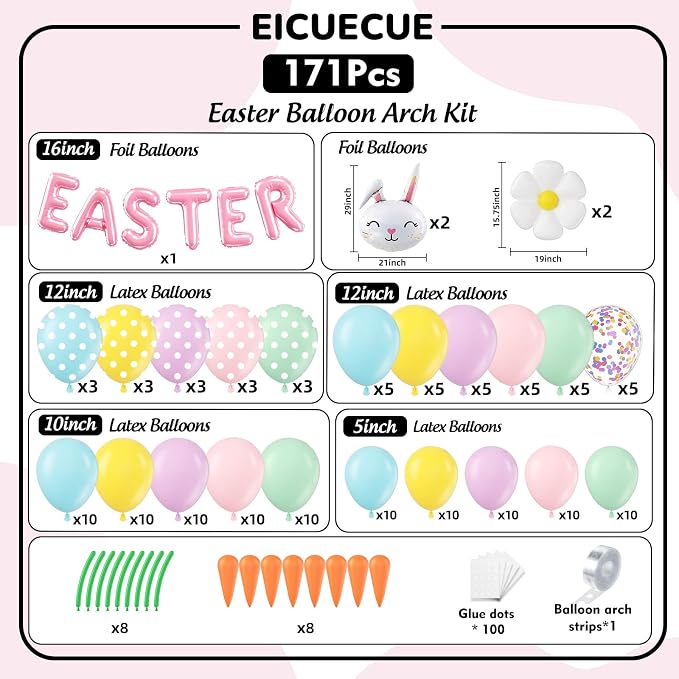 171Pcs Easter Balloon Arch Kit - Image 2