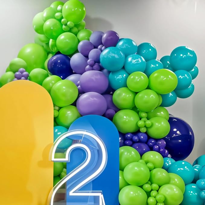 Green Purple Teal Balloon Arch Kit, Boys Birthday Party Decorations | Assorted - Image 6