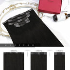 Moresoo Jet Black Human Hair Clip in Extensions Black for Women Remy Hair Extensions Clip ins Short Double Weft 80g/5pcs 10 inch