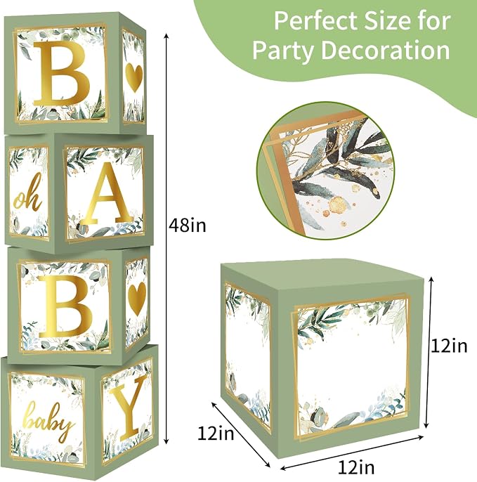 RUBFAC Baby Shower Boxes with Letters - Image 3