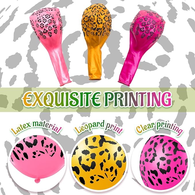 Gejoy 36 Pcs Cheetah Balloons Pastel Leopard Print Balloons 12 Inch Spots Latex - Image 6