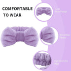 WSYUB Spa headband, Wristbands, Headband for Washing Face, 2pcs Wristlets for Sleeves Dry, Make up Headband,Purple