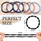 Boho Hair Ties Set, 24 Pcs Hair Tie Bracelet for Girls and Women, Soft Nylon Cotton Hair Ties, Hair Bands for Ponytails, Daily Life, Sport, Cooking, Working