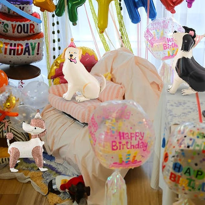5PCS Dog Balloons Dog Themed Birthday Party Decorations Cute Puppy Foil Mylar - Image 5