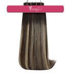 YoungSee Tape in Hair Extensions Human Hair Balayage Tape in Hair Extensions Dark Brown with Ash Blonde Balayage Hair Extension Tape-in Natural-Looking Haifor Girl 16In 20pcs 50g