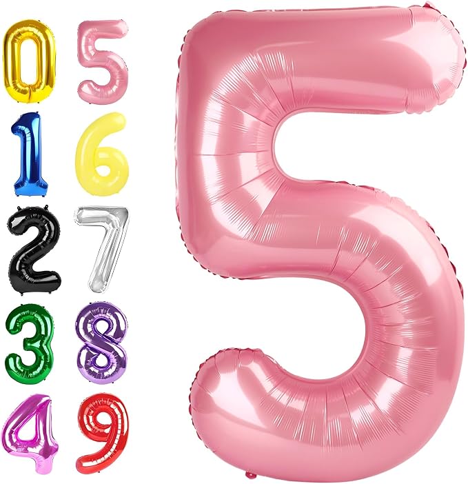 Number 4 Balloon 40 Inch Pearl Pink Balloon by Argthjy