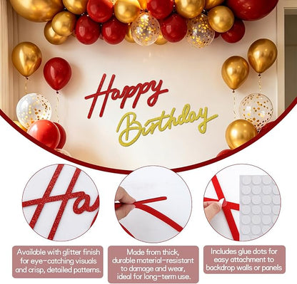 TONIFUL Happy Birthday Sign for Backdrop - Image 2