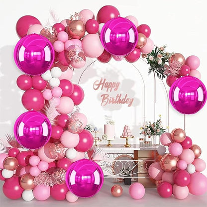 6Pcs Hot Pink Round Foil Balloons, Giant 4D Round Ball Balloon, 22 Inch - Image 9