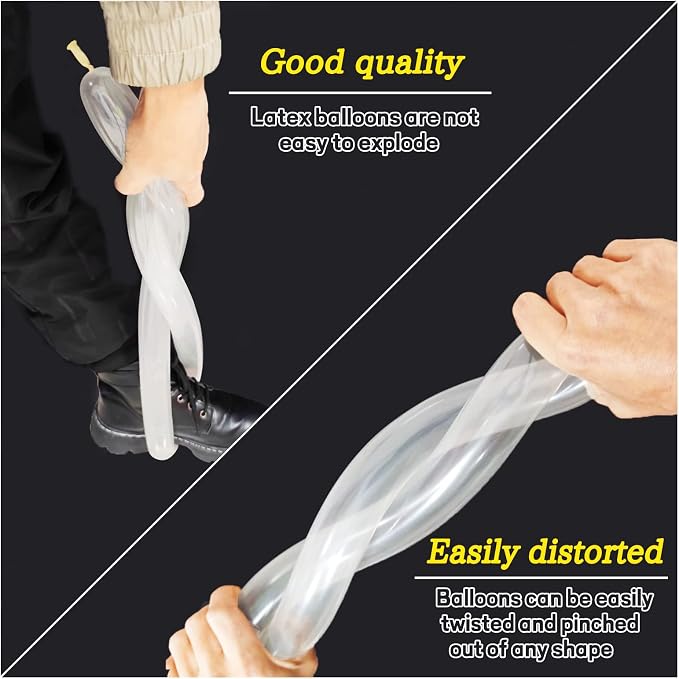 260 Clear Long Balloons for Animals, Thickening Skinny Latex Twisting for Arch - Image 5