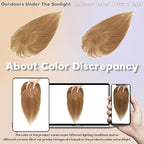 Hair Toppers for Women Real Human Hair-U Shape Toppers Hair Pieces for Women with Thinning Hairr 150% Density Silk Base Clip in Human Topper with Bangs for Daily Use(Light Brown-6#