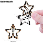 Star Hair Clips Snap Hair Barrettes Non Slip Star Hair Accessories Leopard Colors Metal Hair Clips for Girls Women -16 PCS - Grey