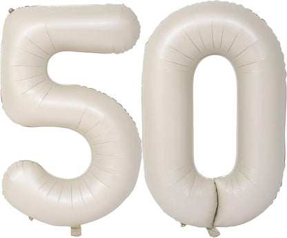 40 In Cream white Number Balloons Helium Foil Mylar Balloon Digital 50 | by Exquisitehighqualitypartydecorationstomeetyoureveryneed%EF%BC%81