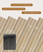 VINBAO Invisi Edge Tape in Extensions Human Hair Invisible 14in 20pcs 40g Highlighted Caramel Blonde and Platinum Blonde Injection Tape in Hair Extensions 14inch #27P60