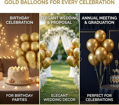 40pcs Metallic Gold Balloons 12 Inch, Shiny Chrome Gold Balloons | Balloons - Image 4