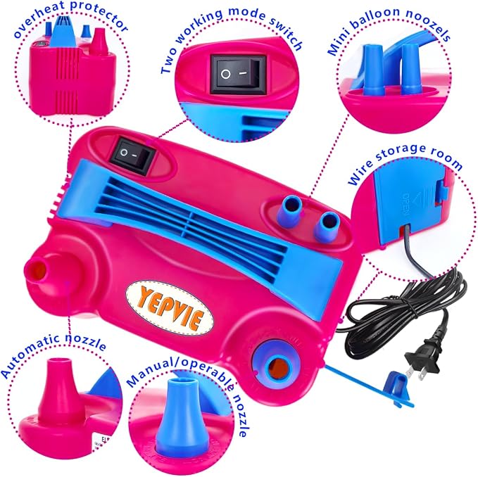 Electric Balloon Pump, Portable 2 Modes Balloon Blower Machine - Image 9