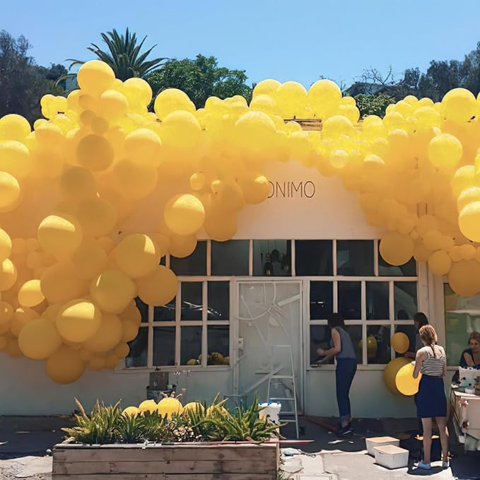 PartyWoo Mustard Yellow fall Latex Helium Birthday Balloons 101pcs | 12 Inch - Image 8