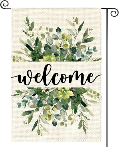 AVOIN colorlife Spring Summer Floral Welcome Garden Flag Outside 12x18 Inch | by AVOINcolorlife